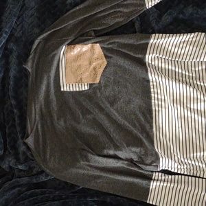 Women's Gray Dress Shirt with pink sequins